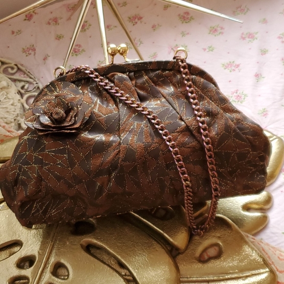 Handbags - Wild Rose Clutch with chain